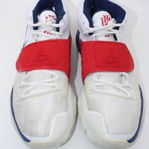 Nike Kyrie 6 USA White Red Blue Basketball Sports High top Hoop & Loop SZ 12